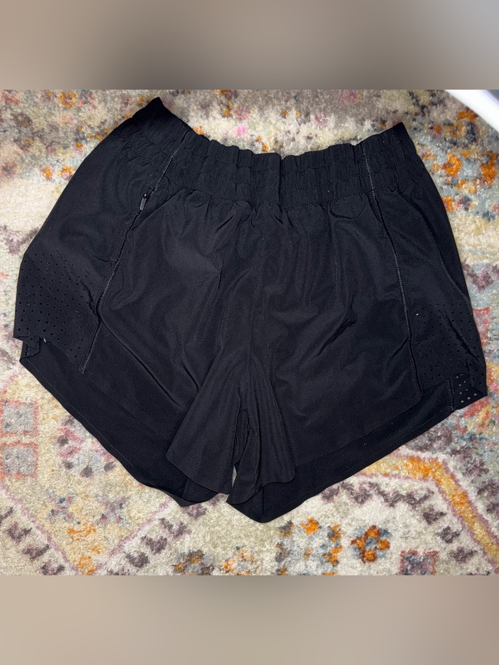 Athena Black Performance Running Shorts with Zip Pockets